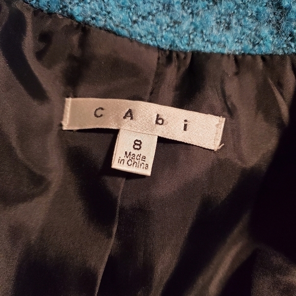 CAbi Turquoise Blue Boucle Charming Wool Blend Blazer size 8 - Picture 8 of 11